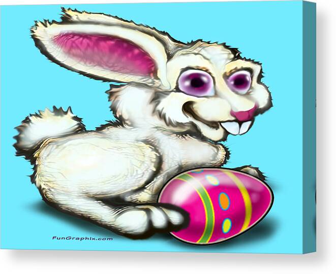 Easter Canvas Print featuring the digital art Easter Bunny #2 by Kevin Middleton