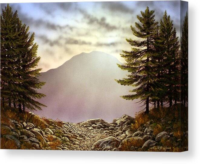 Mountains Canvas Print featuring the painting Evening Trail #2 by Frank Wilson