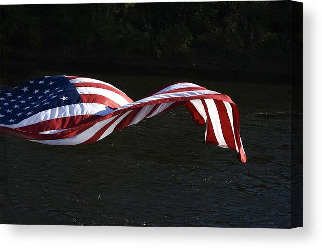 Flag Canvas Print featuring the photograph Flying Free #1 by Elsa Santoro