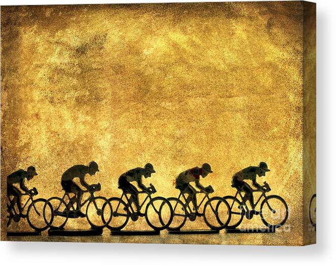 Bike-rider Canvas Print featuring the photograph Illustration of cyclists #1 by Bernard Jaubert