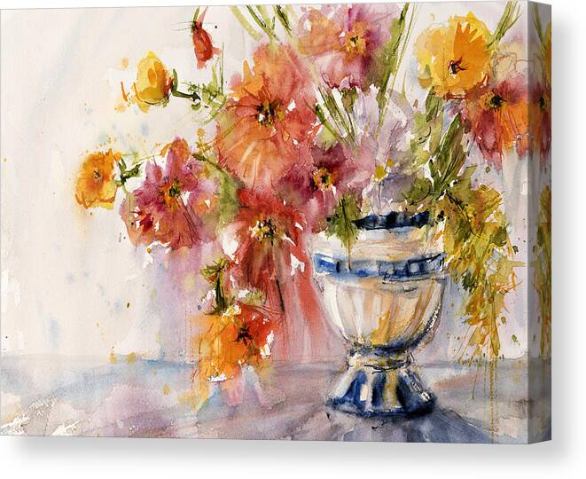 Flower Canvas Print featuring the painting Poppies by Judith Levins