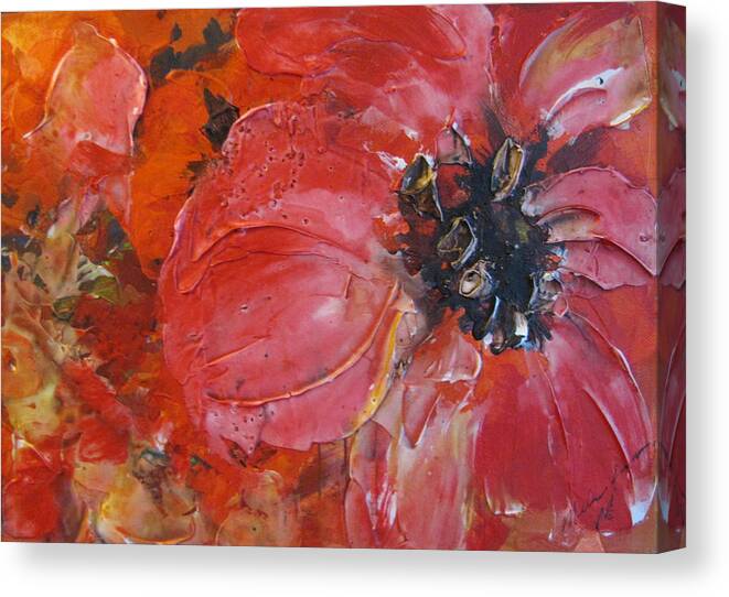 Poppy Canvas Print featuring the painting Poppy #1 by Melanie Stanton
