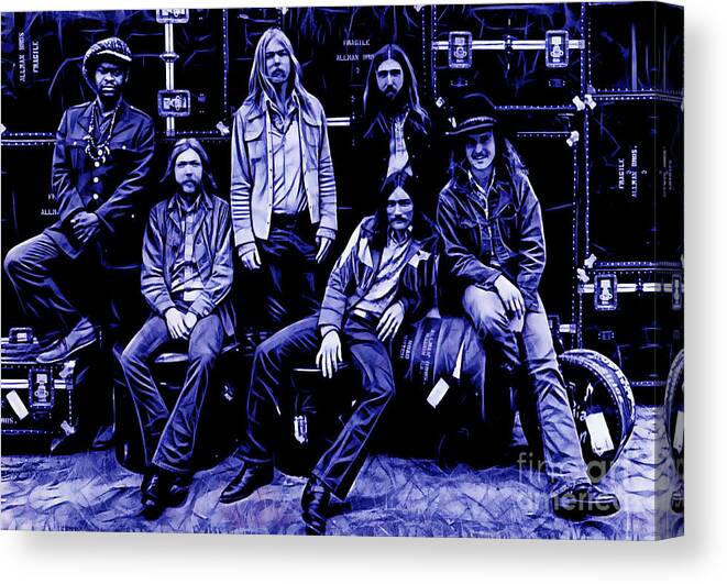 The Allman Brothers Canvas Print featuring the mixed media The Allman Brothers Collection #1 by Marvin Blaine