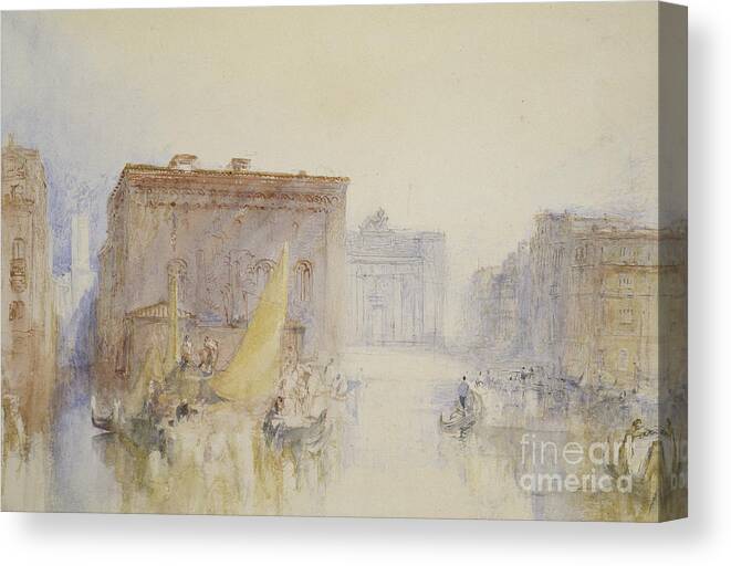 Turner Canvas Print featuring the painting Venice The Accademia, 1840 by Joseph Mallord William Turner