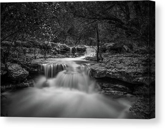 Waterfall Canvas Print featuring the photograph Waterfall in Austin Texas by Todd Aaron