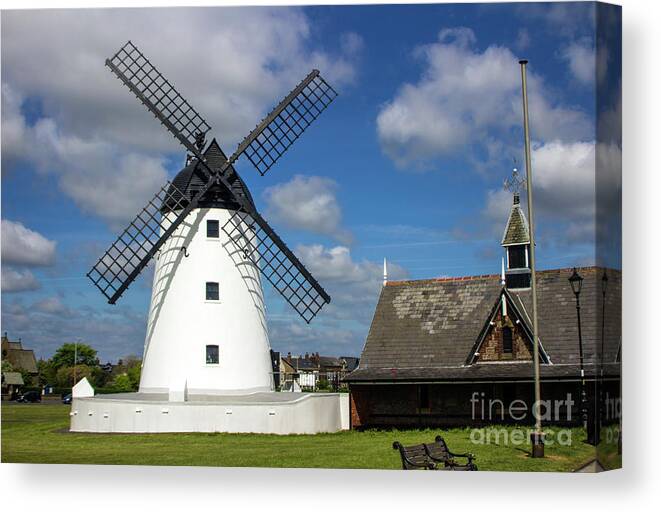 Windmill Canvas Print featuring the photograph Lytham Windmill on Lytham Green by Doc Braham