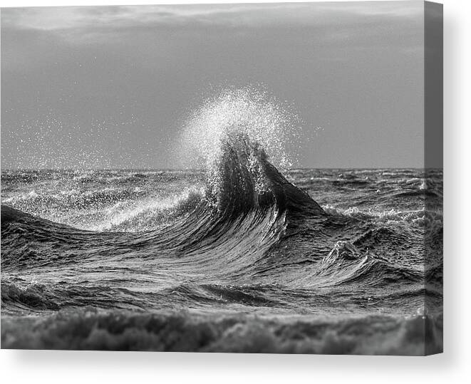 Lake Erie Canvas Print featuring the photograph Lake Erie Waves #12 by Dave Niedbala