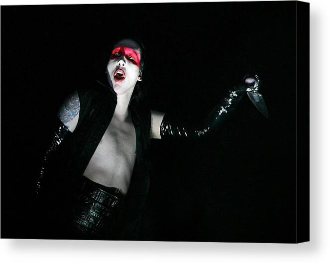 Marilyn Manson Canvas Print featuring the photograph Marilyn Manson #14 by Jackie Russo