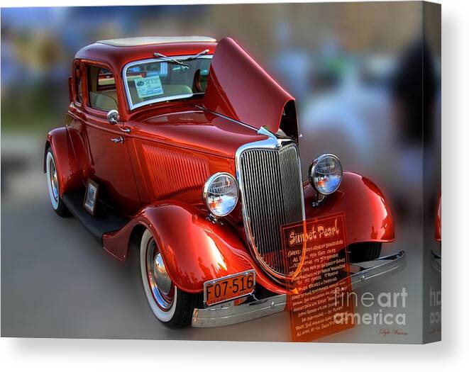 Classic Auto Canvas Print featuring the photograph 1934 Ford Coupe by Dyle  Warren