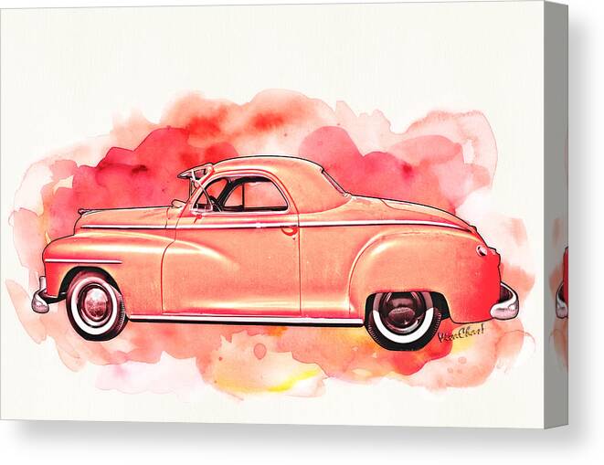 Dodge Canvas Print featuring the photograph 1948 Dodge Coupe as Seen in Luckenbach Texas by VivaChas by Chas Sinklier