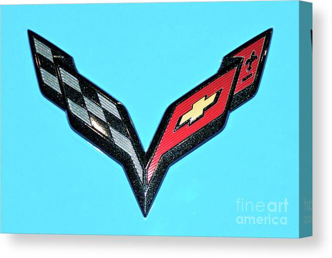 Chevy Canvas Print featuring the photograph Chevy emblem #3 by Pamela Walrath