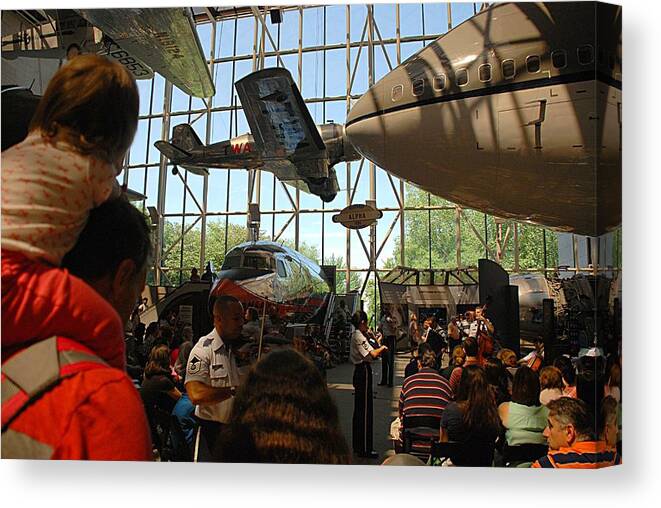 Air And Space Museum Canvas Print featuring the photograph Concert Under the Planes by Kenny Glover