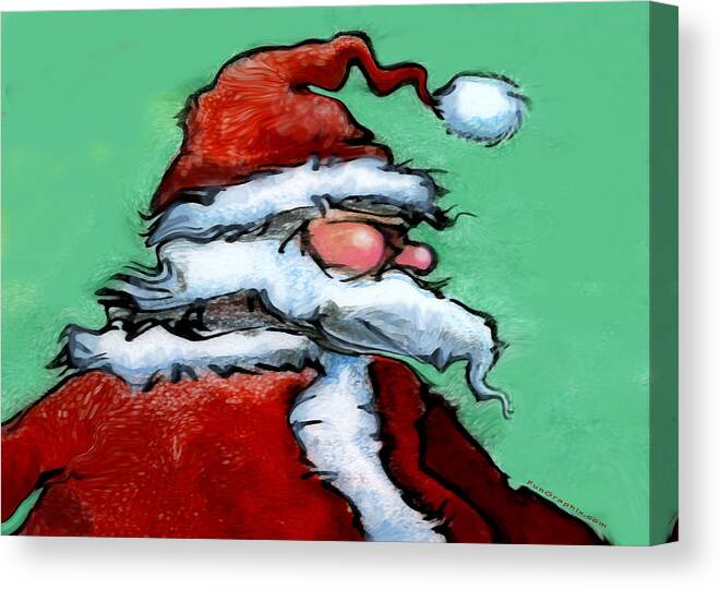 Santa Canvas Print featuring the painting Santa Claus #5 by Kevin Middleton