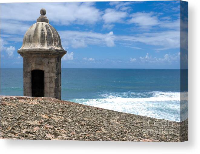 Guerite Canvas Print featuring the photograph Castillo San Felipe del Morro in San Juan - Puerto Rico #4 by Anthony Totah