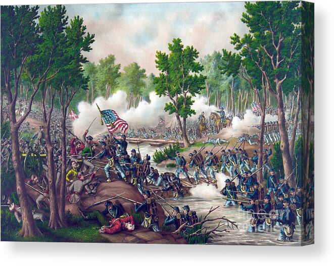 Military Canvas Print featuring the photograph American Civil War, Battle #6 by Science Source