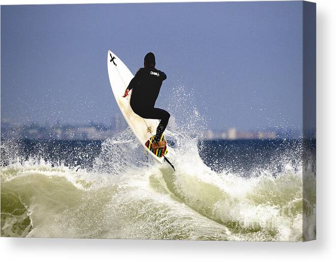 Surfer Canvas Print featuring the photograph Surfer #7 by Marc Bittan