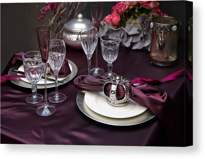Christmas Canvas Print featuring the photograph Christmas table #8 by Ariadna De Raadt