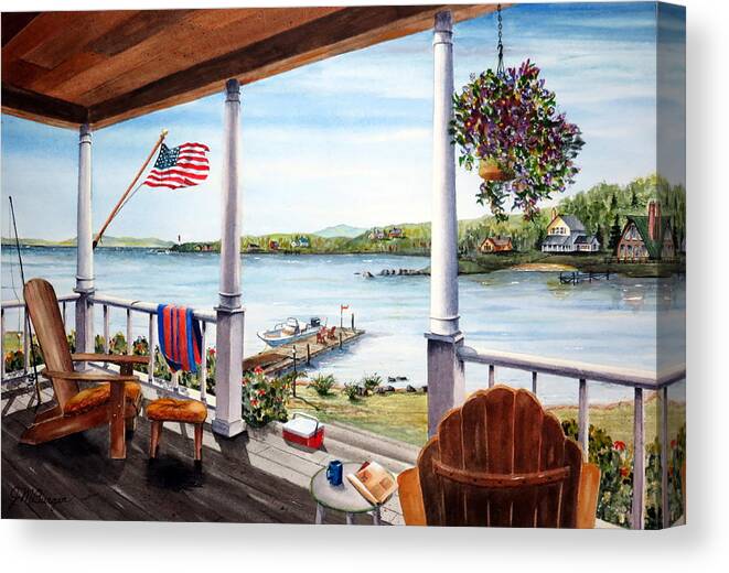 Water Canvas Print featuring the painting A Place by the Water by Joseph Burger