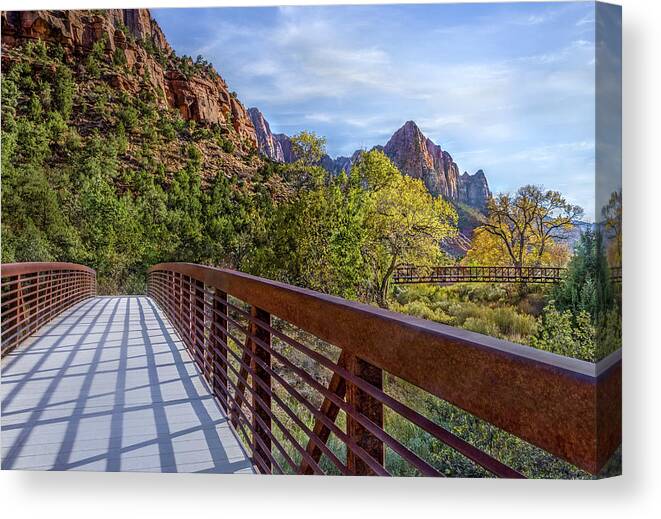 Zion Canvas Print featuring the photograph A Scenic Hike by James Woody