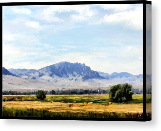 Digital Art Canvas Print featuring the painting A Sleeping Giant by Susan Kinney