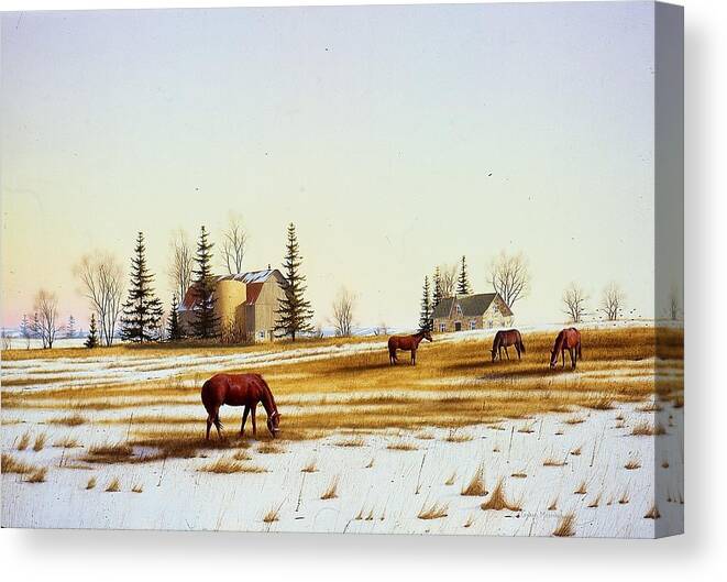 Rural Landscape Canvas Print featuring the painting A Taste of Spring by Conrad Mieschke