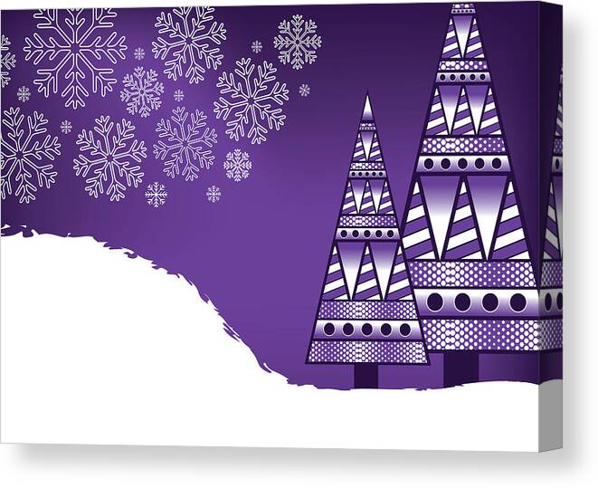 Merry Christmas Canvas Print featuring the digital art Abstract Purple Trees Christmas by Serena King