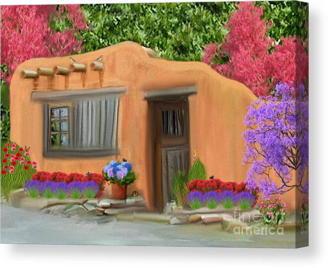 Adobe Home Canvas Print featuring the digital art Adobe Home by Walter Colvin