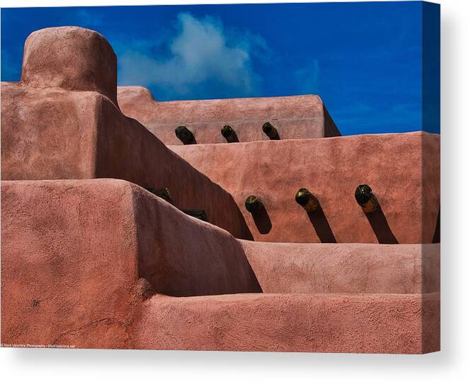 Adobe Canvas Print featuring the photograph Adobe Roofs by Mark Valentine