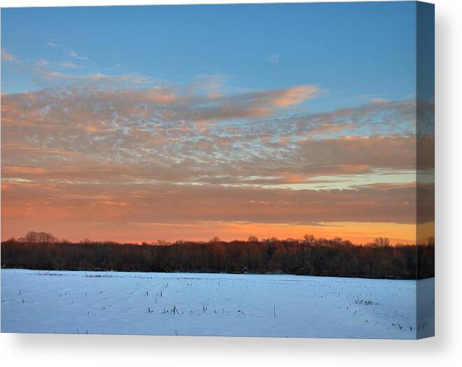 Sunset Canvas Print featuring the photograph After Storm Jonas by Steven Richman