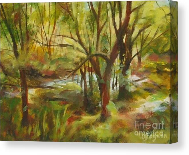 Painting Canvas Print featuring the painting After the Flood by Claire Gagnon