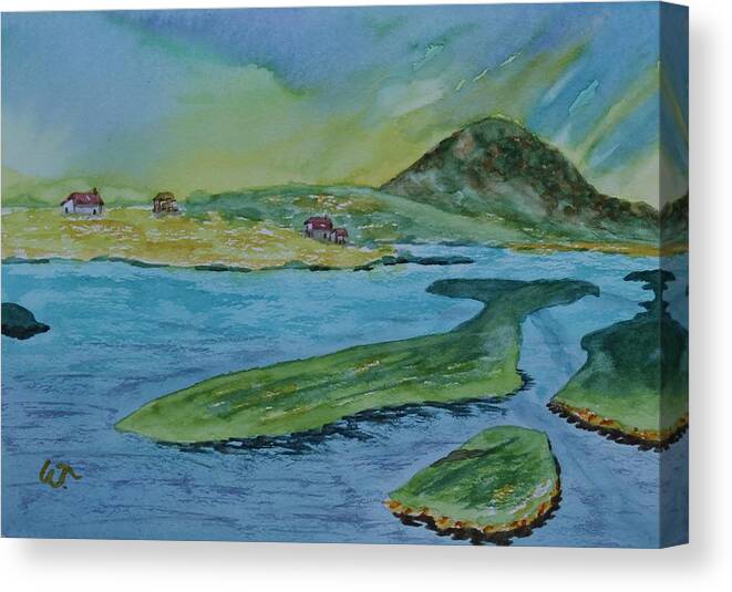 Afternoon Shore Canvas Print featuring the painting Afternoon Shore by Warren Thompson