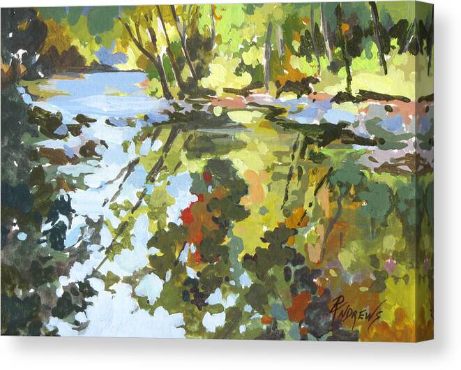 Landscape Canvas Print featuring the painting Alabama Reflections by Rae Andrews