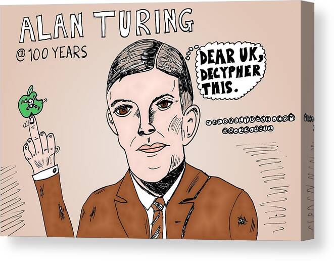 Alan Turing Caricature Canvas Print / Canvas Art by Yasha Harari - Fine Art  America