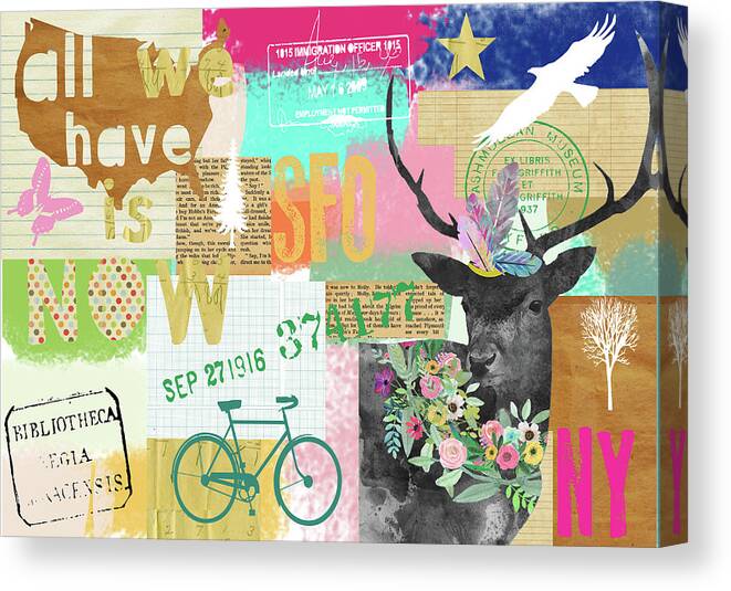 All We Have Is Now Canvas Print featuring the mixed media All We Have Is Now by Claudia Schoen