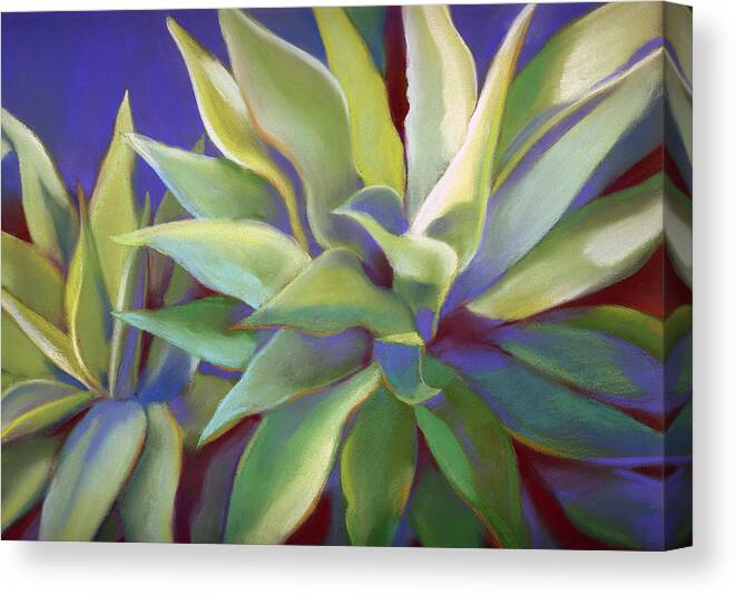 Aloe Canvas Print featuring the painting Aloe Plants in Big Sur by Linda Ruiz-Lozito