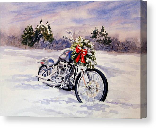 Motorcycle Canvas Print featuring the painting Always a Good Day for a Ride by Vikki Bouffard