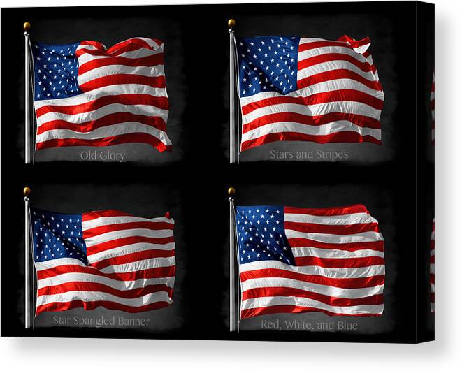 American Flag Names Canvas Print featuring the photograph American Flag Names by Steven Michael