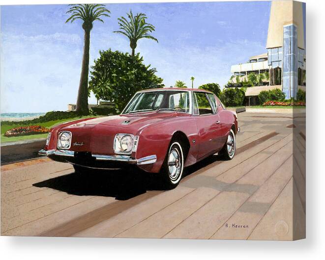 Cannes Canvas Print featuring the painting An American In Cannes by Richard Herron