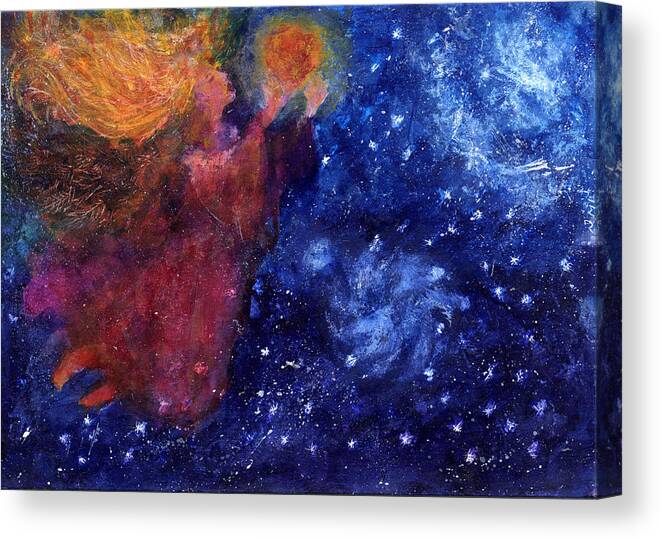 Angel Canvas Print featuring the painting Angel Heart by Diana Ludwig