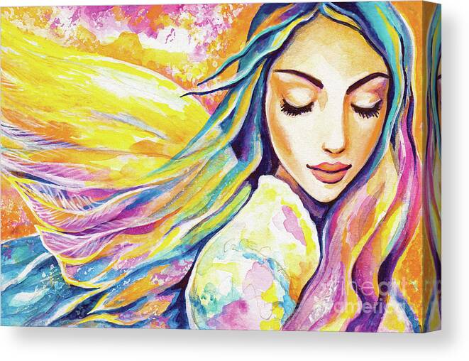 Angel Woman Canvas Print featuring the photograph Angel of Silence by Eva Campbell