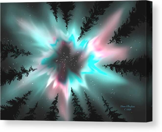 Northern Lights Canvas Print featuring the painting Angelwings by Diane Ellingham