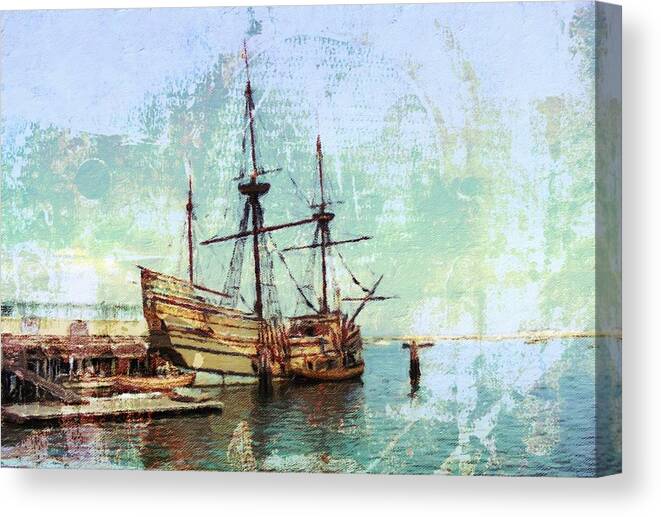 Antique Canvas Print featuring the photograph Antique Mayflower II by Diane Lindon Coy