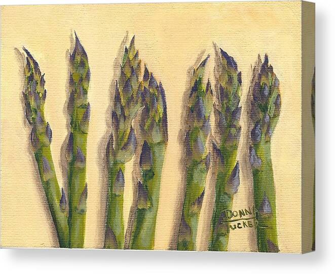 Vegetable Canvas Print featuring the painting Asparagus in a Row by Donna Tucker