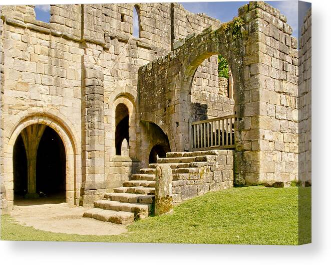 Fountains Abbey Canvas Print featuring the photograph At the entrance to the vaults. by Elena Perelman