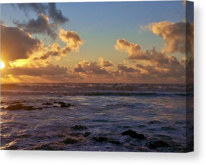 Sunset Canvas Print featuring the photograph Atlantic Sunset by Richard Brookes