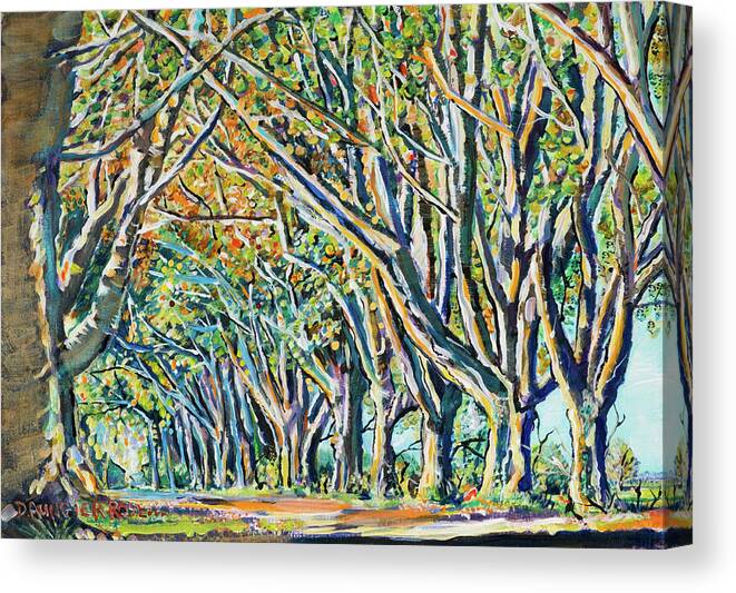 #art Canvas Print featuring the painting Autumn Avenue by Seeables Visual Arts