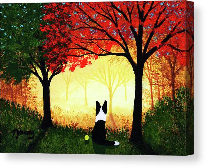 Border Canvas Print featuring the painting Autumn Forest Light by Todd Young