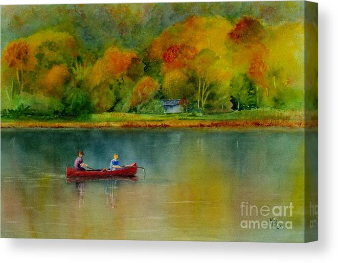 New England Canvas Print featuring the painting Autumn by Karen Fleschler