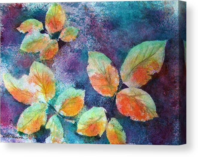 Rose Canvas Print featuring the painting Autumn Rose Leaves by Sherri Patterson
