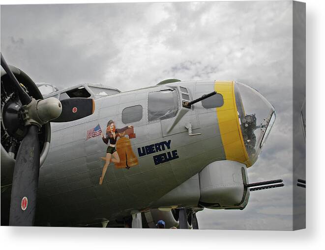 Airplane Canvas Print featuring the photograph B-17 Liberty Belle by Guy Whiteley